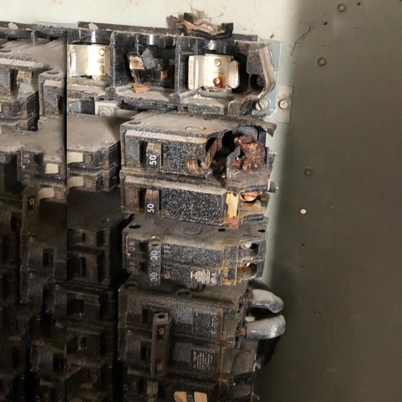burnt electrical breaker